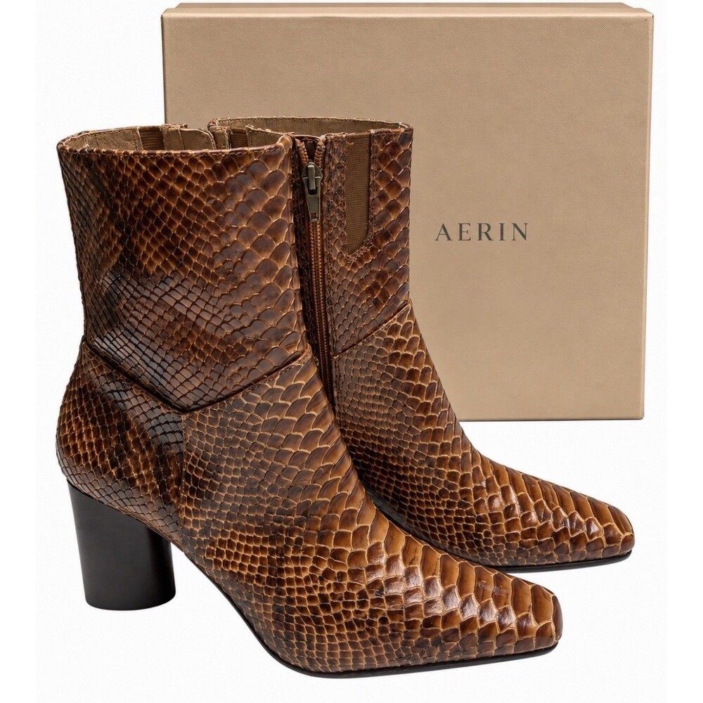 Donald Pliner Hindaus Snakeskin Embossed Leather Ankle Bootie Size 6.5 NIB
